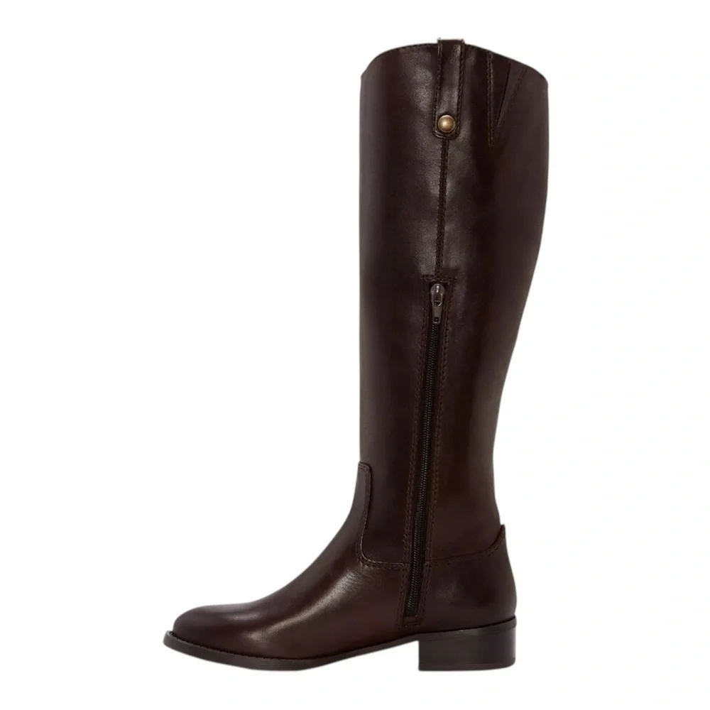 Elegant Brown Knee-High Leather Boots